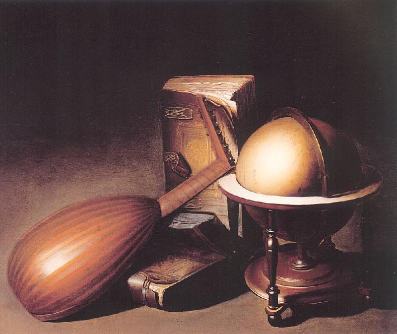 Dosso Dossi Still Life with Globe, Lute and Books Germany oil painting art